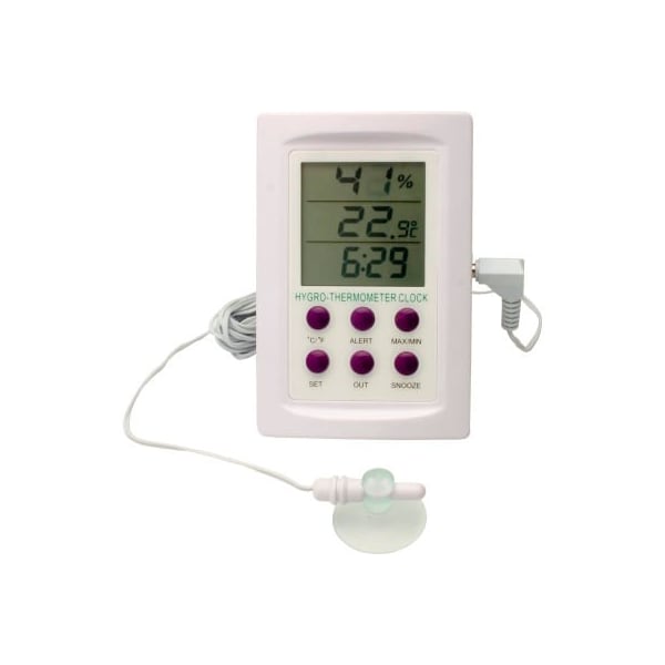 Bel-Art H-B DURAC Dual Zone Electronic Thermometer-Hygrometer with Alarm 0/50C 32/122F and -50/70C Ranges 615060200 - main